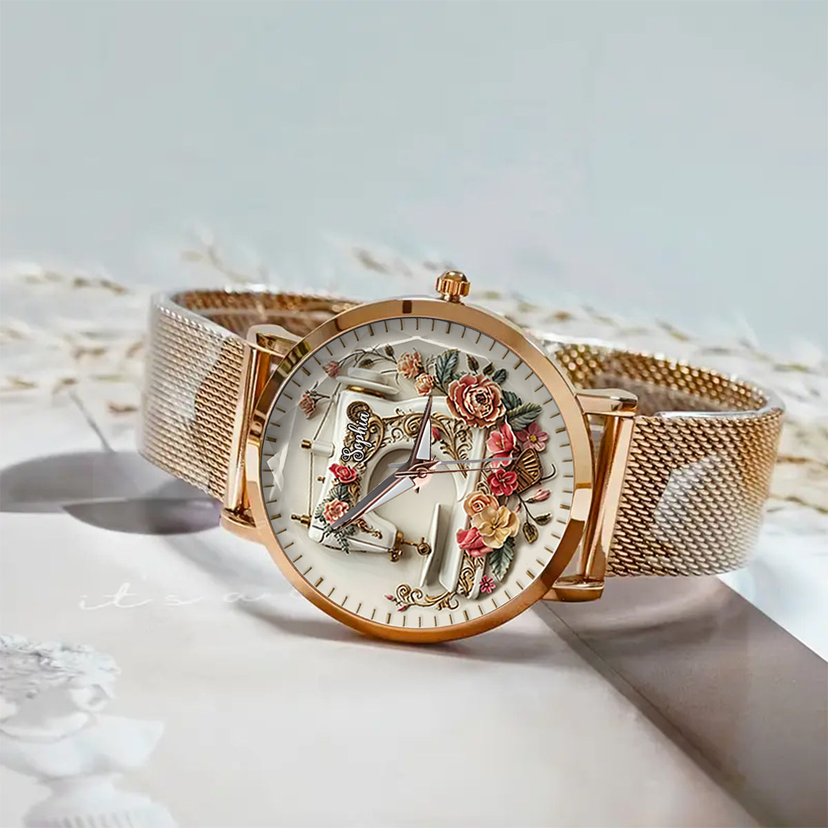 Beautiful Sewing Machine - Personalized Sewing Women Hand Watch