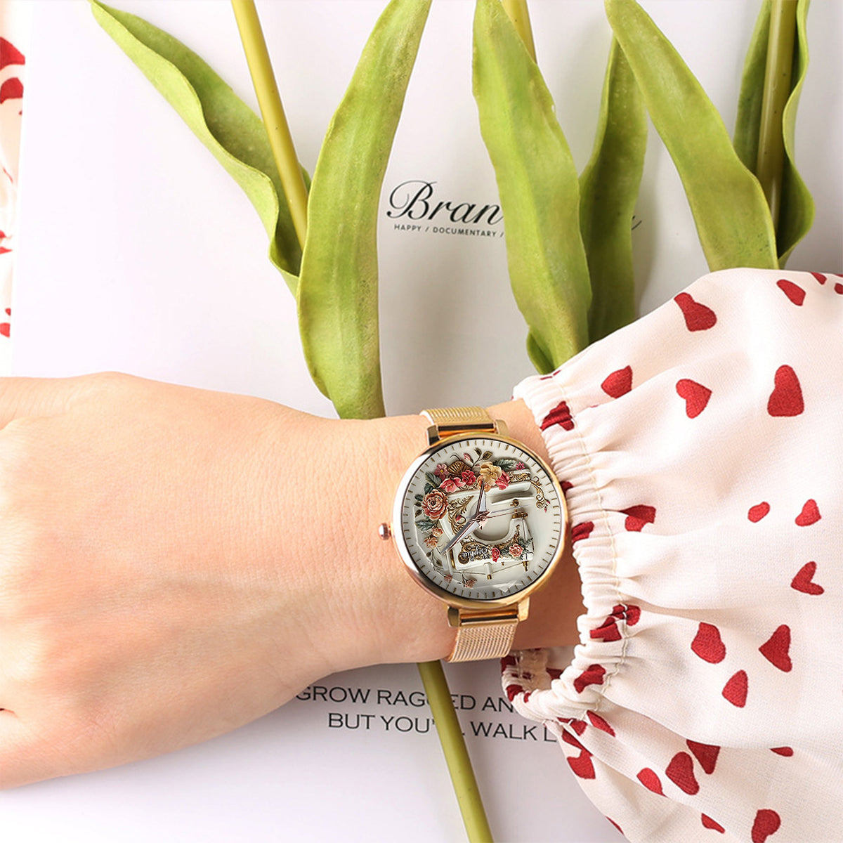 Beautiful Sewing Machine - Personalized Sewing Women Hand Watch