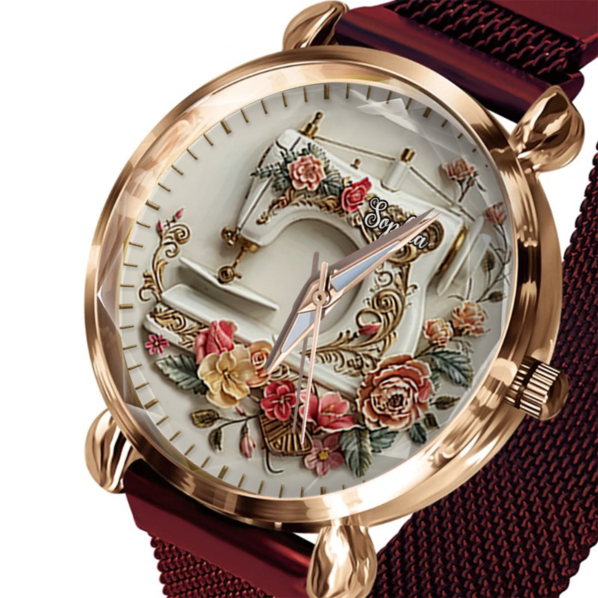 Beautiful Sewing Machine - Personalized Sewing Women Hand Watch