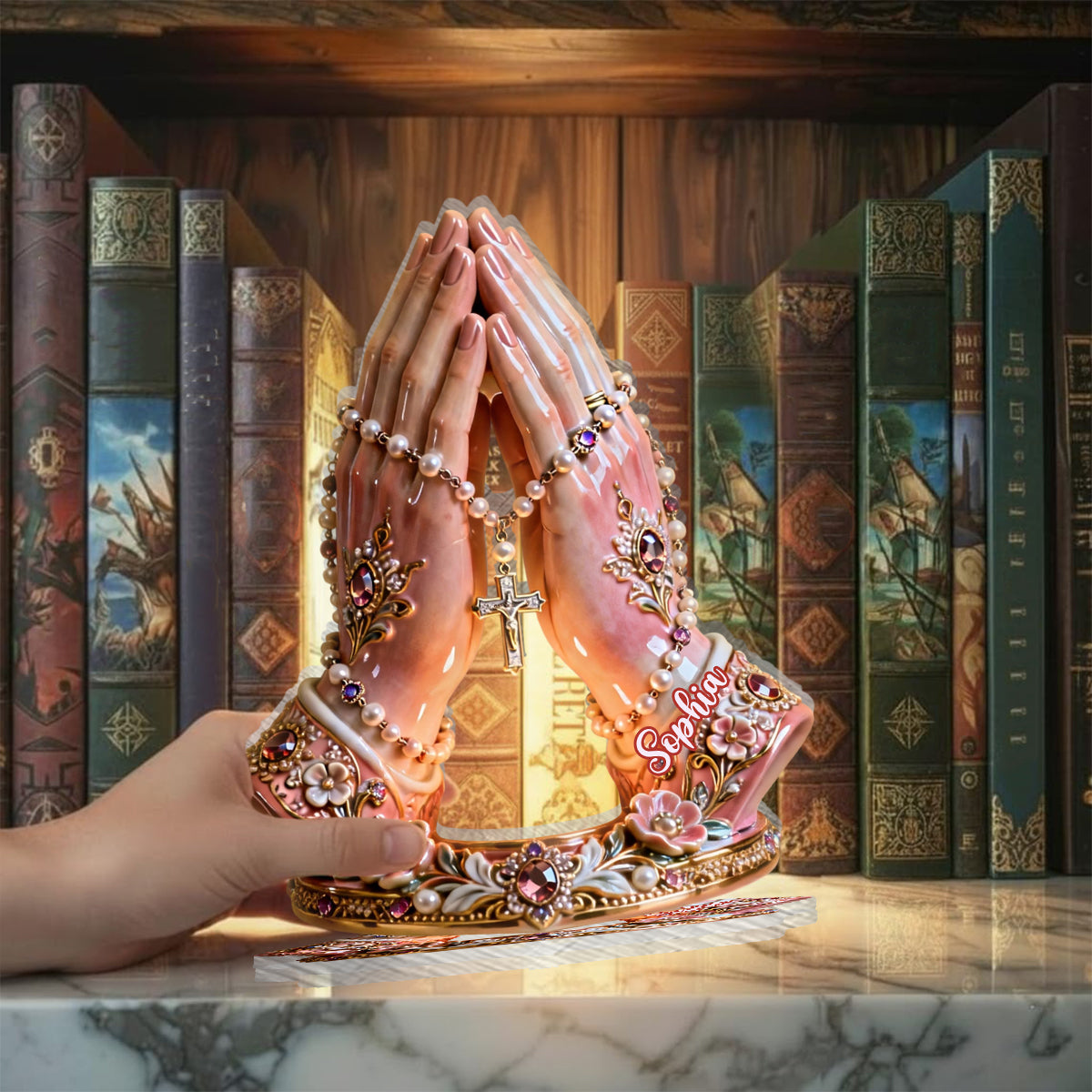 Gebetszeit – Personalisierter christlicher Kerzenhalter