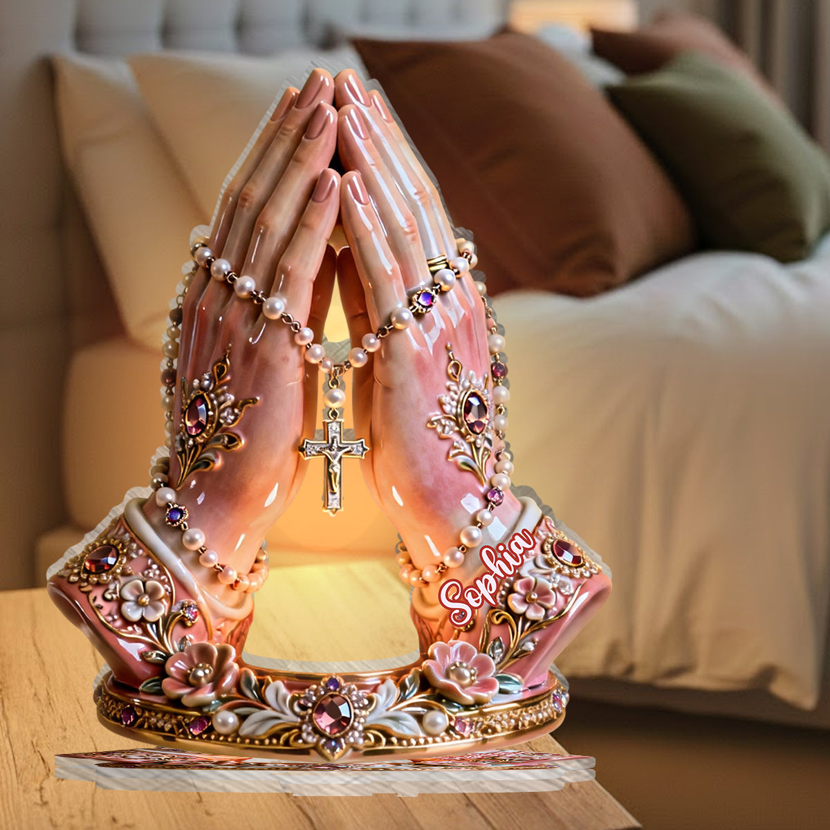 Gebetszeit – Personalisierter christlicher Kerzenhalter