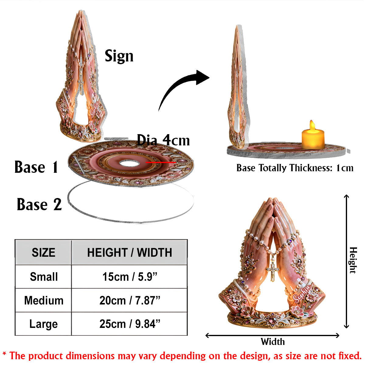 Gebetszeit – Personalisierter christlicher Kerzenhalter
