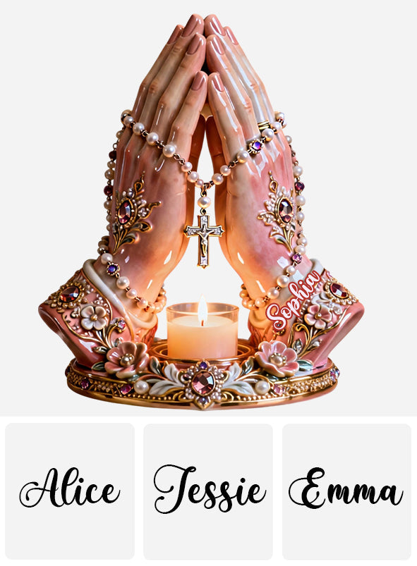 Gebetszeit – Personalisierter christlicher Kerzenhalter