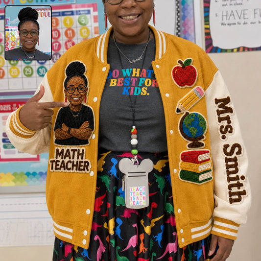 Jeder Foto Lehrer Leben - Personalisierte Lehrer Varsity Jacke