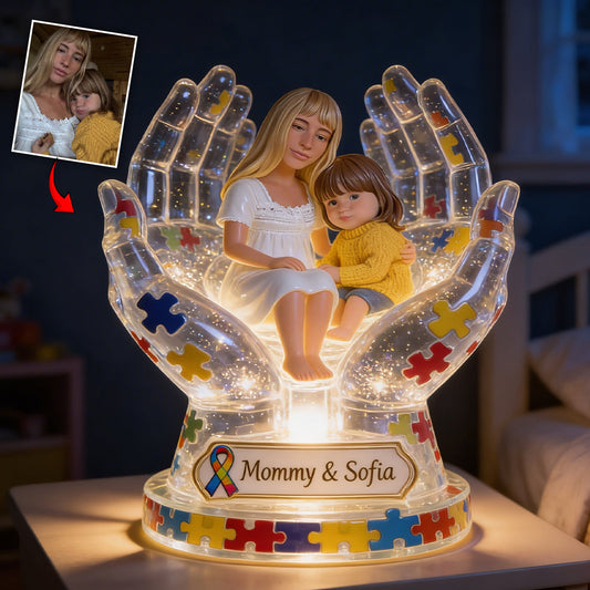 Autism Mom - Personalized Autism Awareness Acrylic LED Night Light