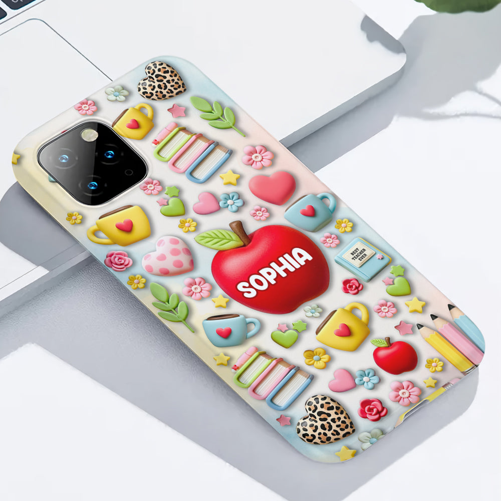 Die beste Lehrerin/der beste Lehrer aller Zeiten – Personalisierte Handyhülle mit Lehrer-Vollbild und Handygriff