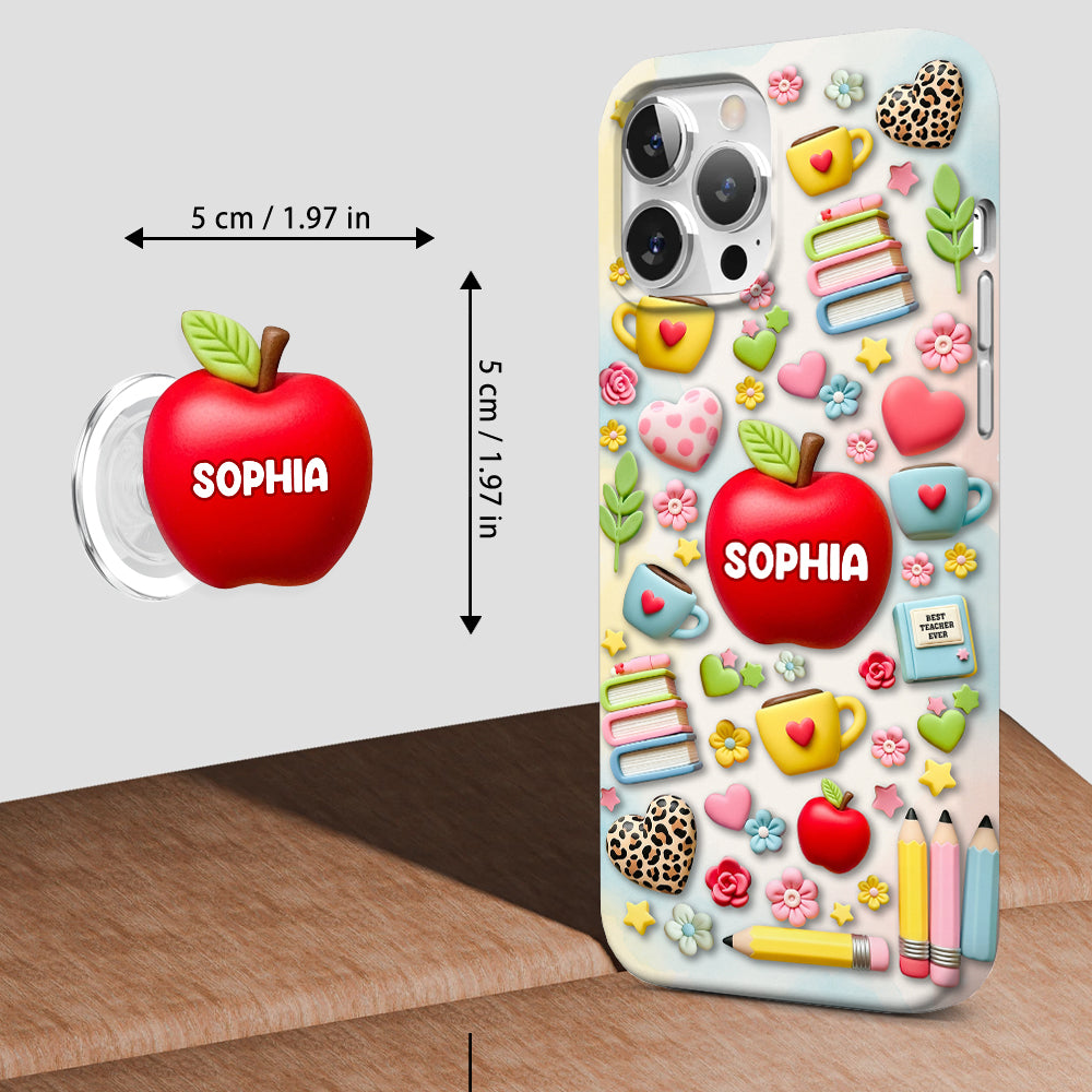 Die beste Lehrerin/der beste Lehrer aller Zeiten – Personalisierte Handyhülle mit Lehrer-Vollbild und Handygriff