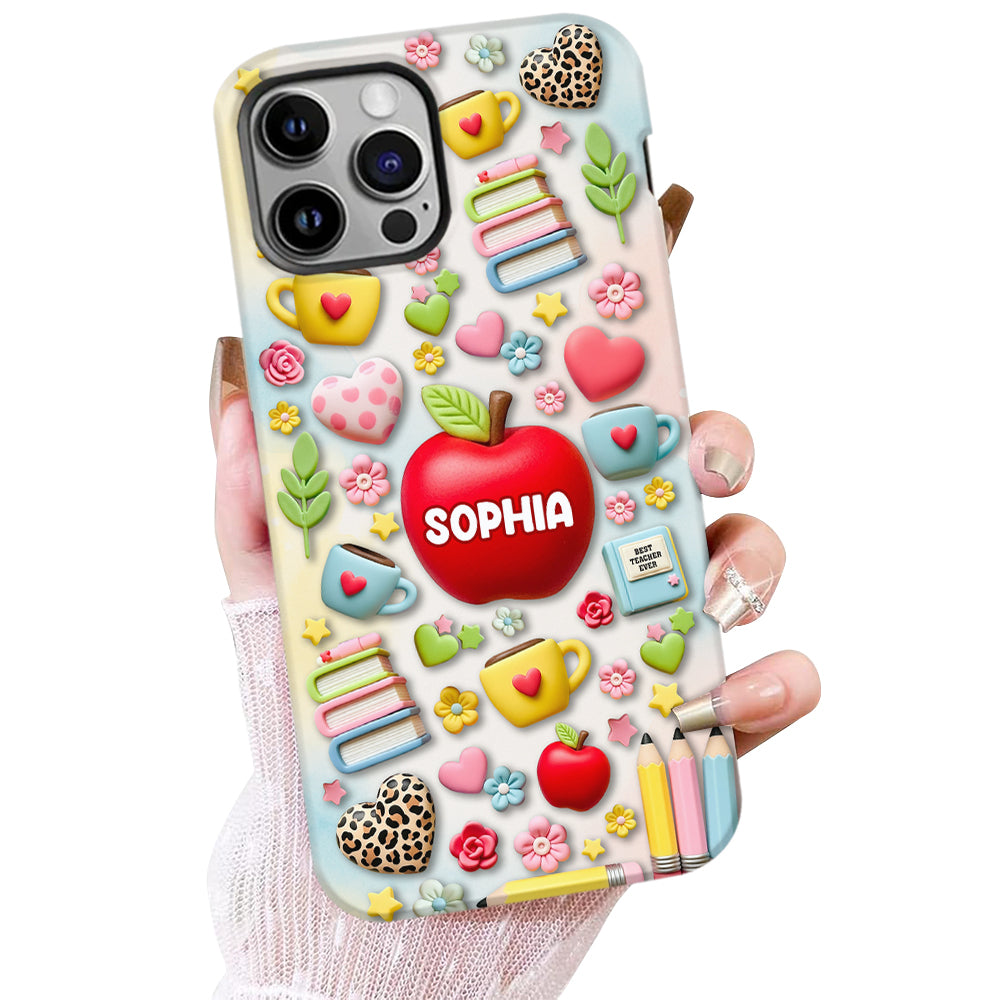 Die beste Lehrerin/der beste Lehrer aller Zeiten – Personalisierte Handyhülle mit Lehrer-Vollbild und Handygriff