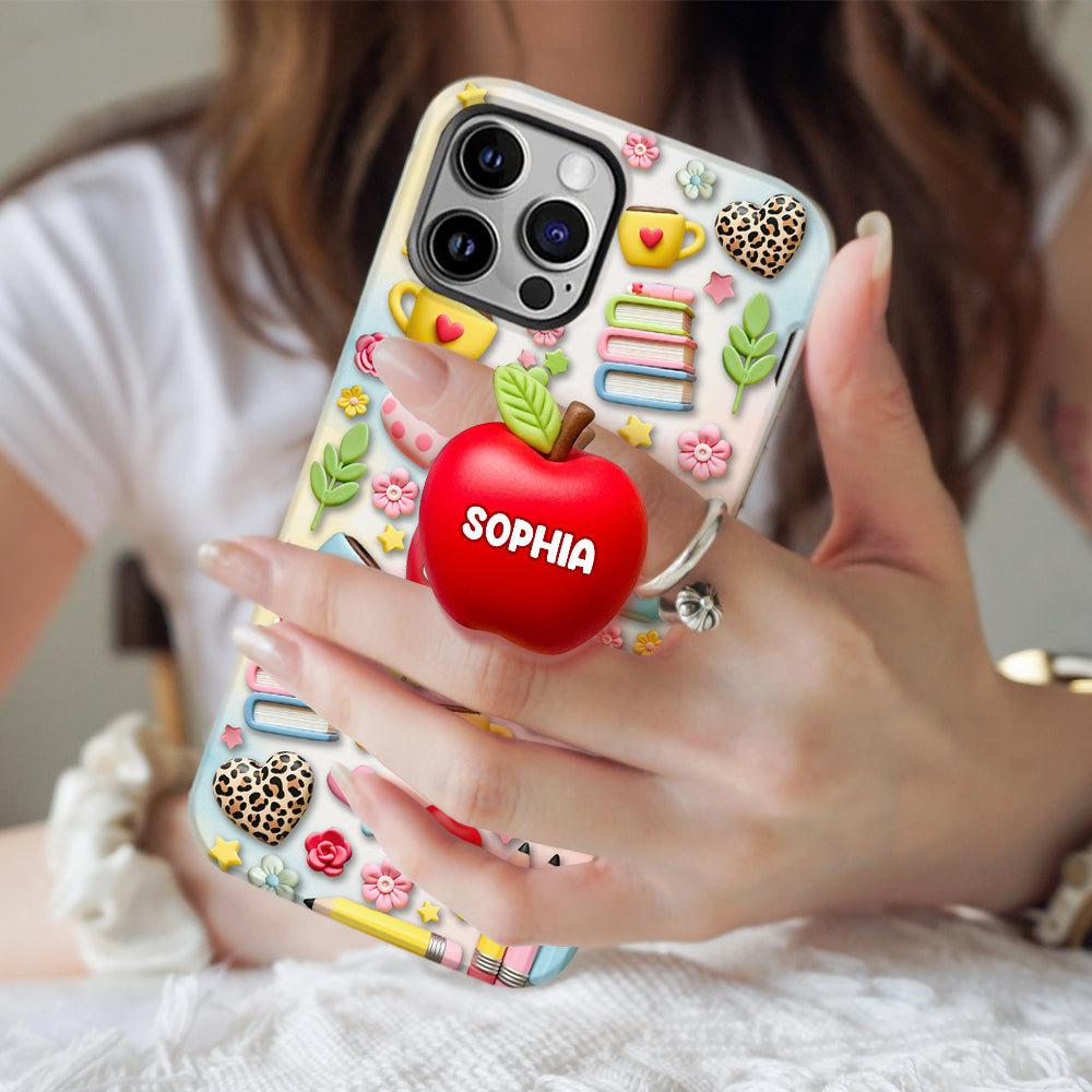 Die beste Lehrerin/der beste Lehrer aller Zeiten – Personalisierte Handyhülle mit Lehrer-Vollbild und Handygriff