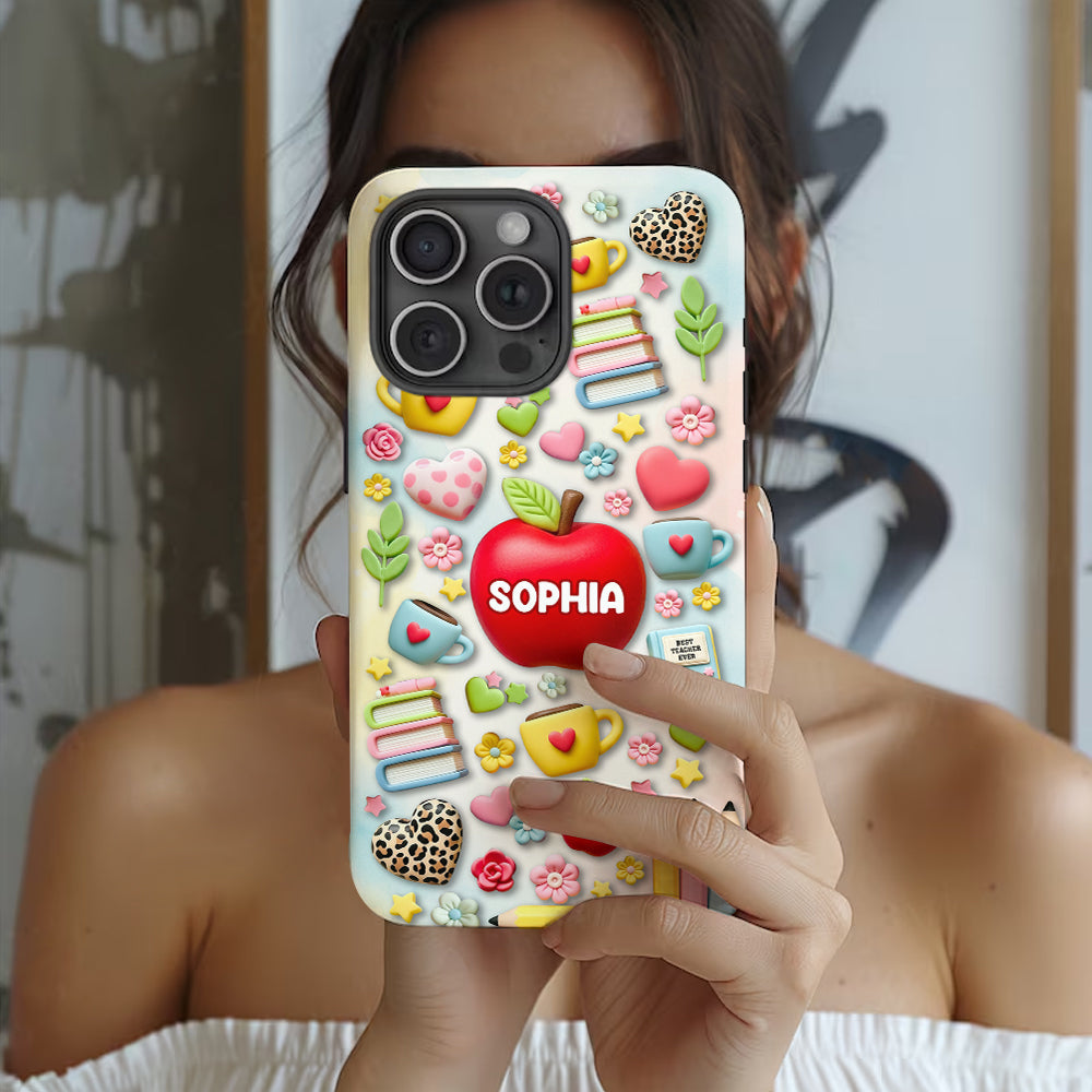 Die beste Lehrerin/der beste Lehrer aller Zeiten – Personalisierte Handyhülle mit Lehrer-Vollbild und Handygriff