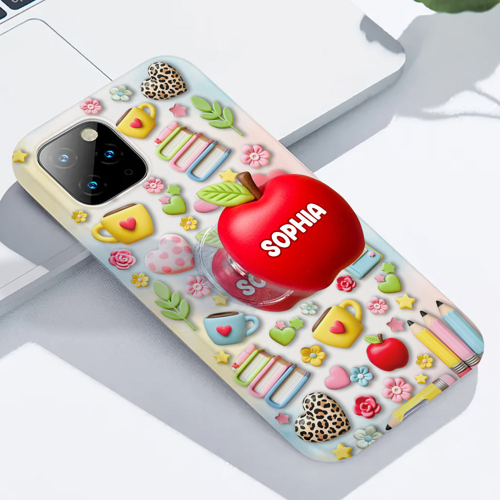 Die beste Lehrerin/der beste Lehrer aller Zeiten – Personalisierte Handyhülle mit Lehrer-Vollbild und Handygriff