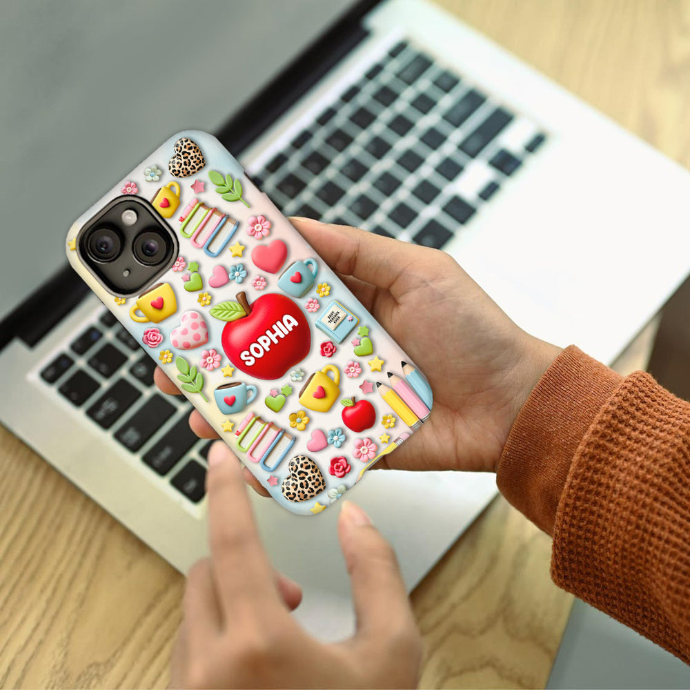 Die beste Lehrerin/der beste Lehrer aller Zeiten – Personalisierte Handyhülle mit Lehrer-Vollbild und Handygriff