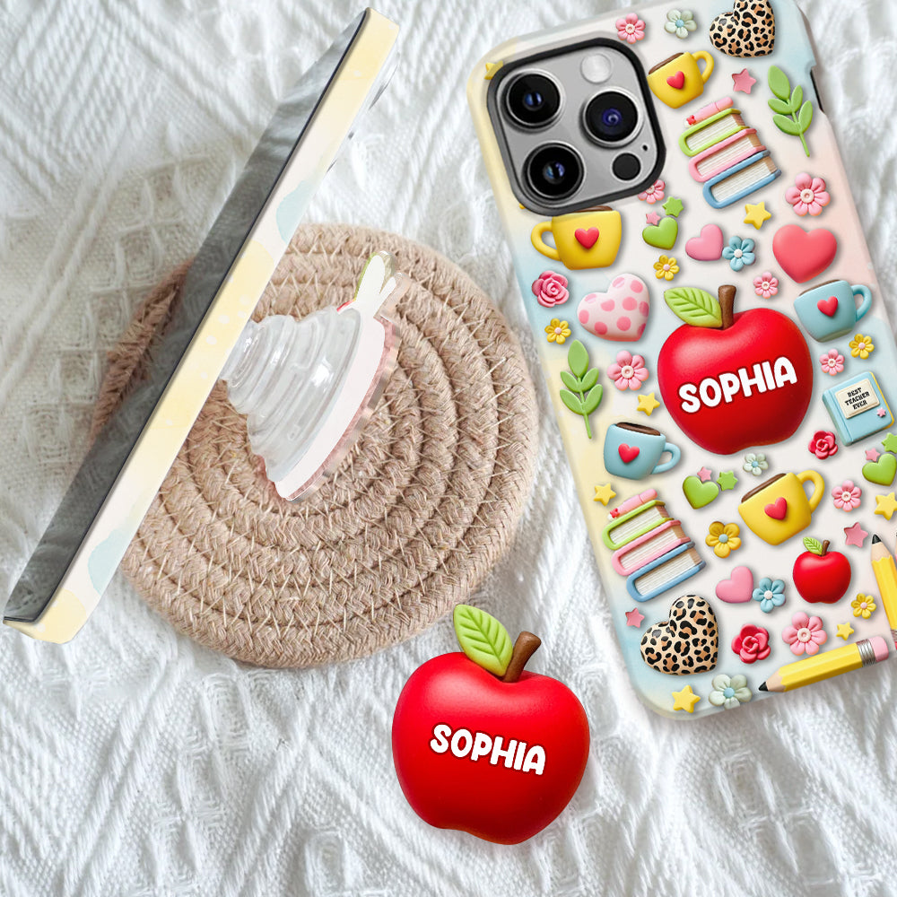 Die beste Lehrerin/der beste Lehrer aller Zeiten – Personalisierte Handyhülle mit Lehrer-Vollbild und Handygriff