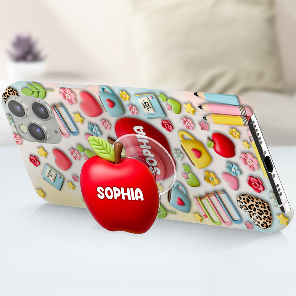 Die beste Lehrerin/der beste Lehrer aller Zeiten – Personalisierte Handyhülle mit Lehrer-Vollbild und Handygriff