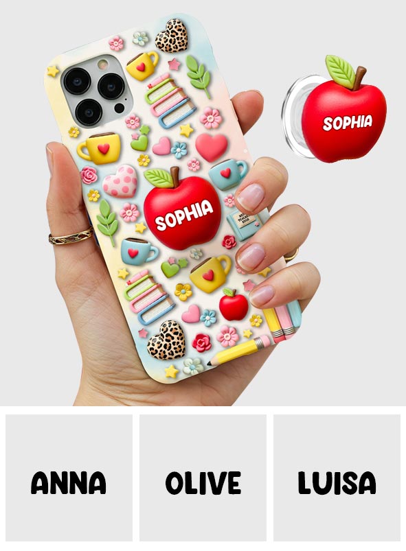 Die beste Lehrerin/der beste Lehrer aller Zeiten – Personalisierte Handyhülle mit Lehrer-Vollbild und Handygriff