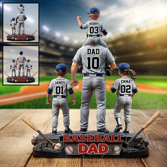 Baseball-Papa – Personalisierte Acrylplakette in Baseballform