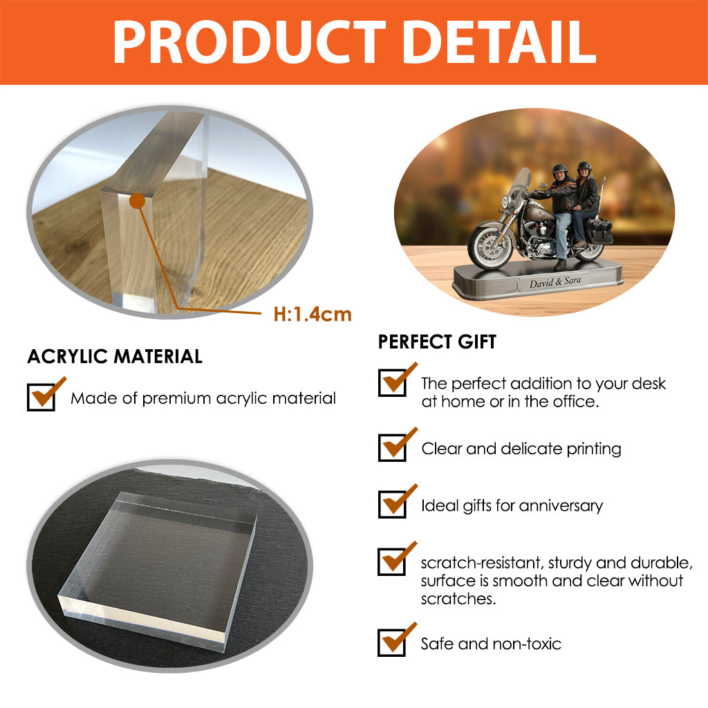 Individuell gestaltbar nach Foto – Personalisierte Acrylplakette in Bikerform