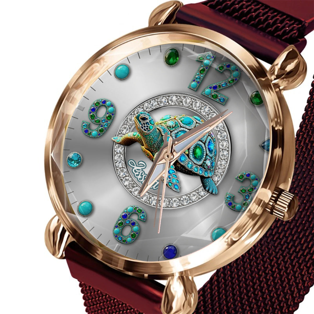 Liebe Schildkröte – Personalisierte Damen-Handuhr mit Schildkrötenmotiv