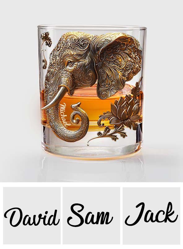 Wunderschöner Elefant – personalisiertes Whiskyglas mit Elefantenmotiv