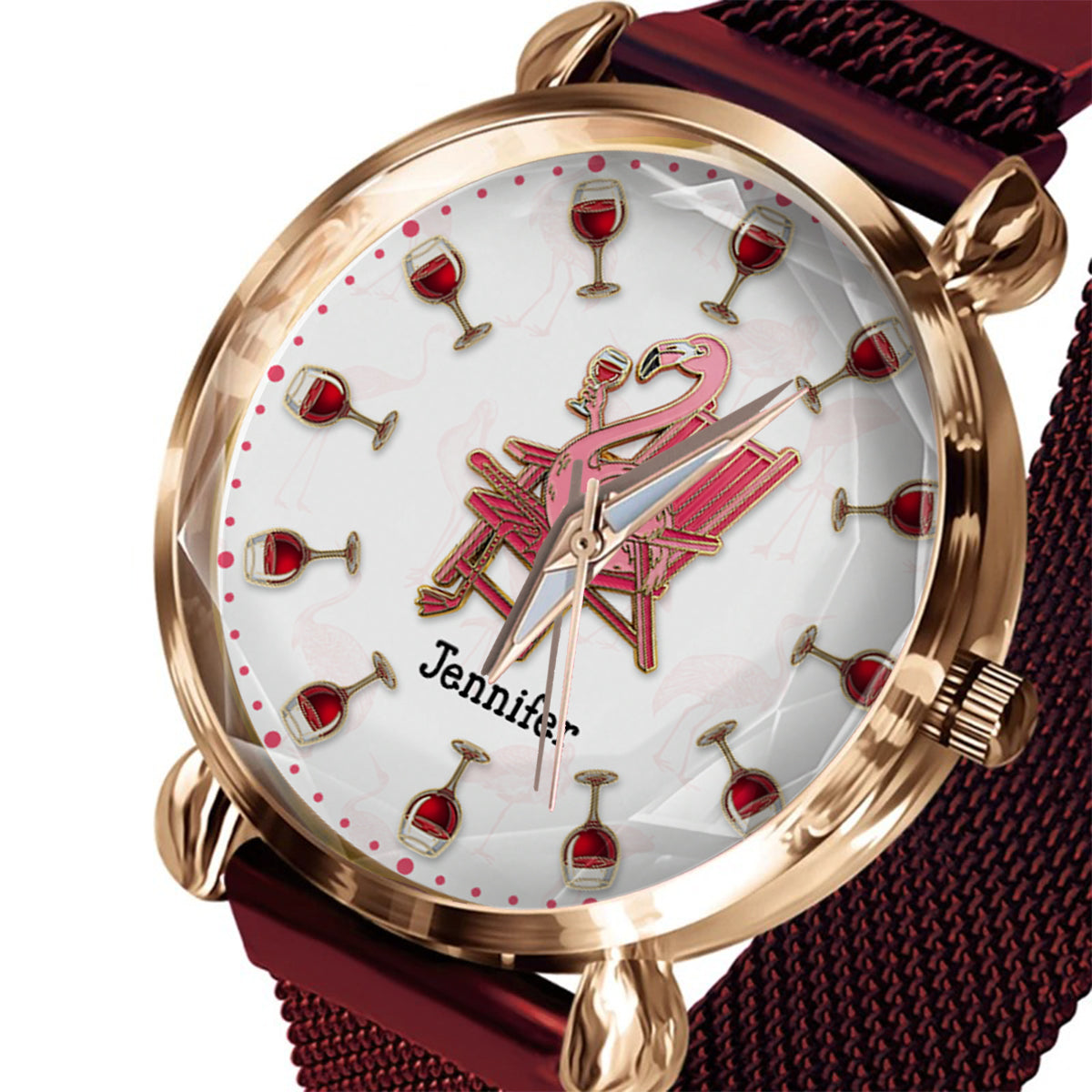 Ich trinke Wein und weiß Dinge – Personalisierte Wein-Damenuhr 