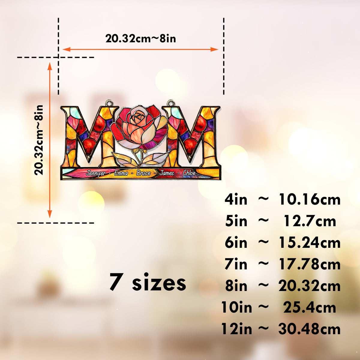 Mama-Blume – Personalisierter Fensterhänger für Mutter 