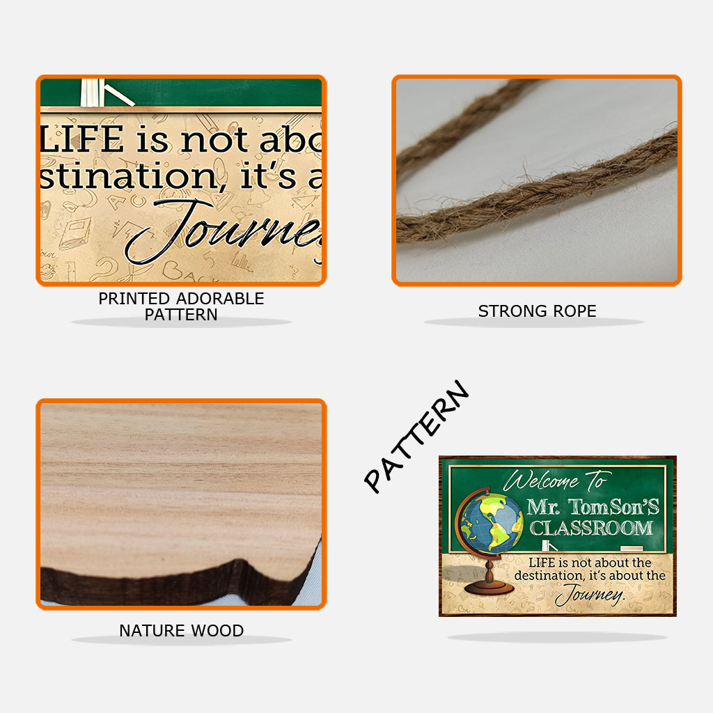 Back To School - Personalized Teacher Custom Shaped Wood Sign