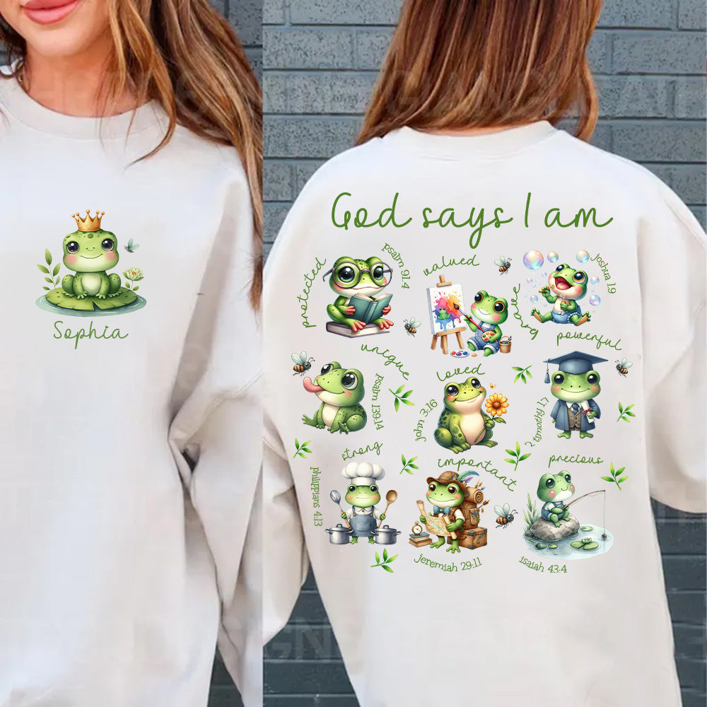 Gott sagt, ich bin es – Personalisiertes Frosch-T-Shirt