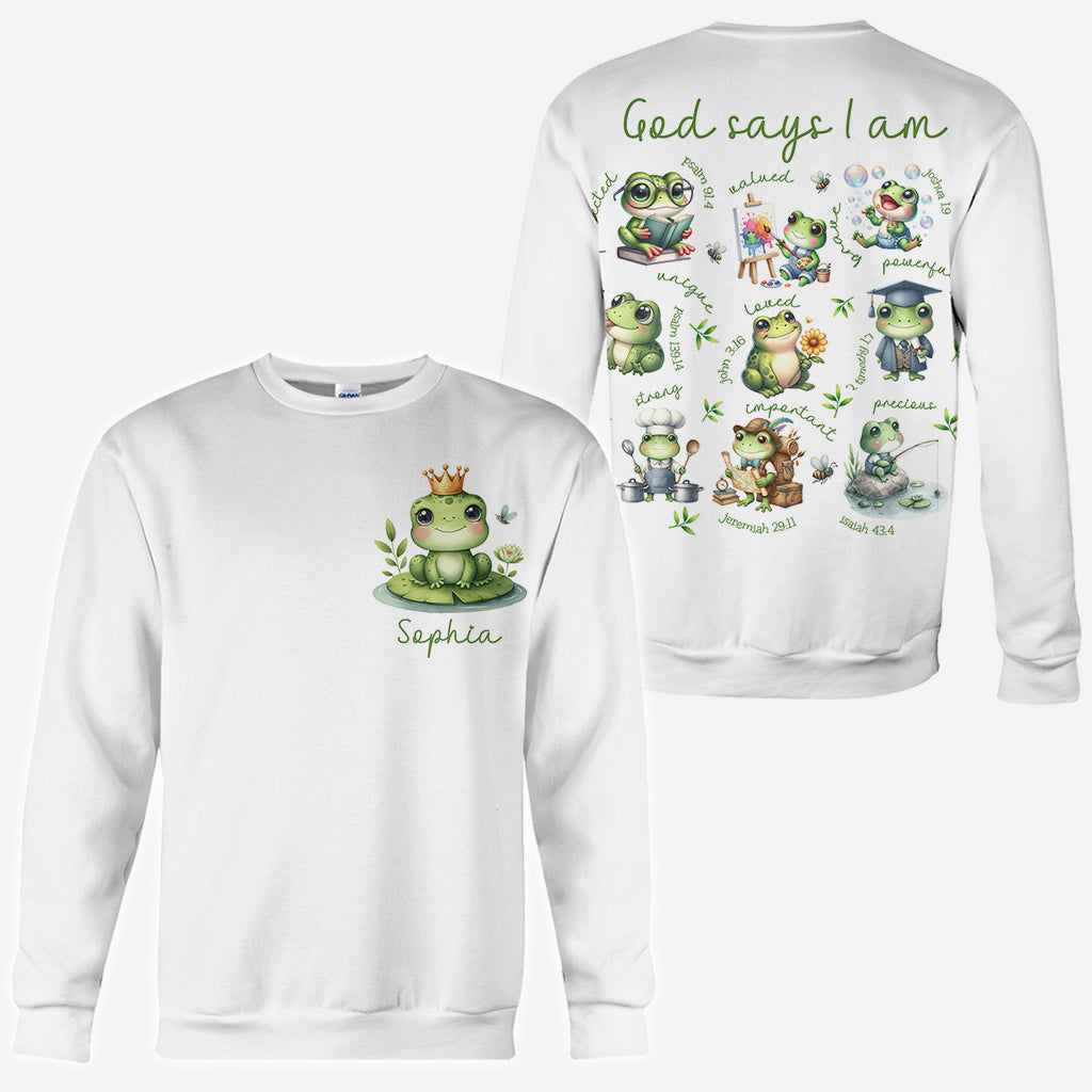 Gott sagt, ich bin es – Personalisiertes Frosch-T-Shirt