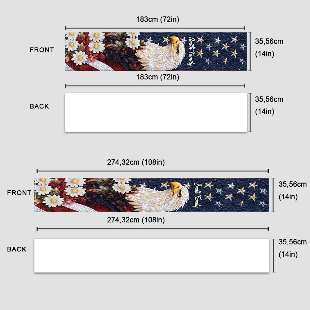 Patriotischer Adler – Personalisierter Tischläufer mit Weißkopfseeadler
