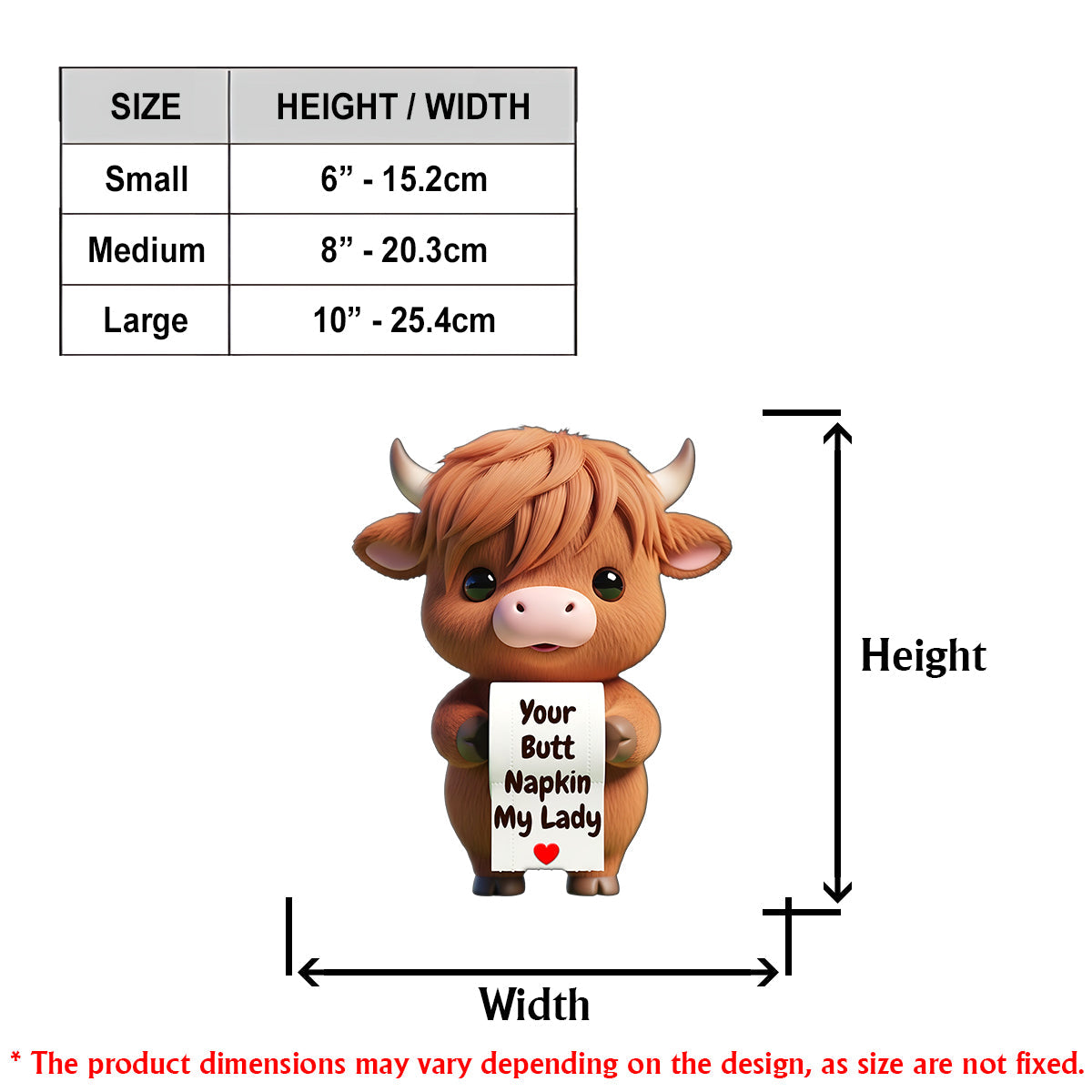 Your Napkin My Lord, Funny Cow - Personalized Highland Cow Toilet Paper Holder Rack