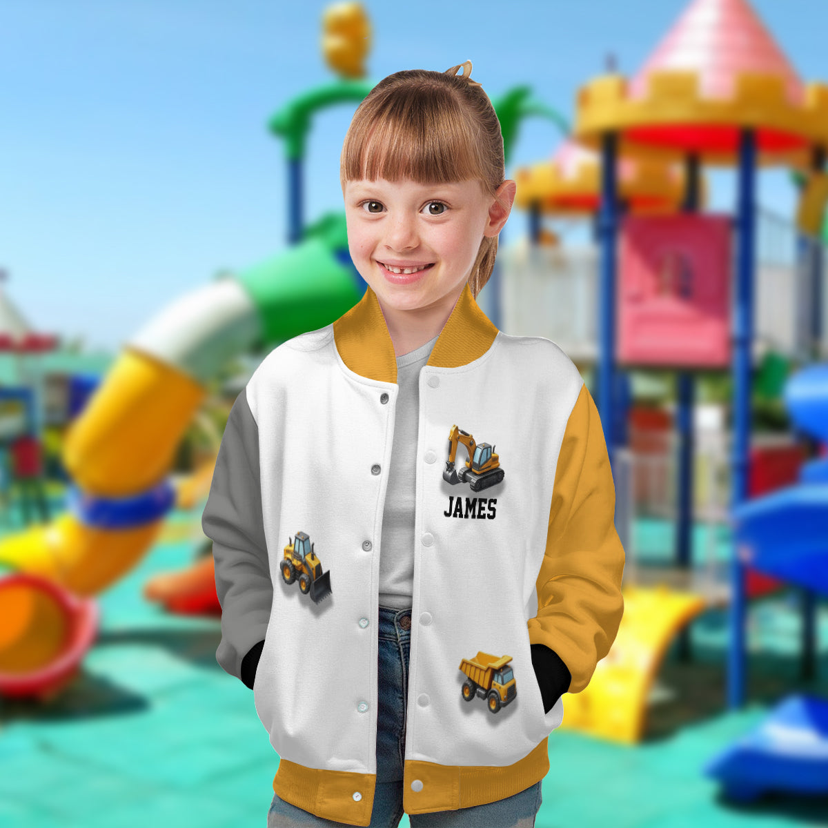 See You Later Excavator - Personalisierte Kinder-Collegejacke