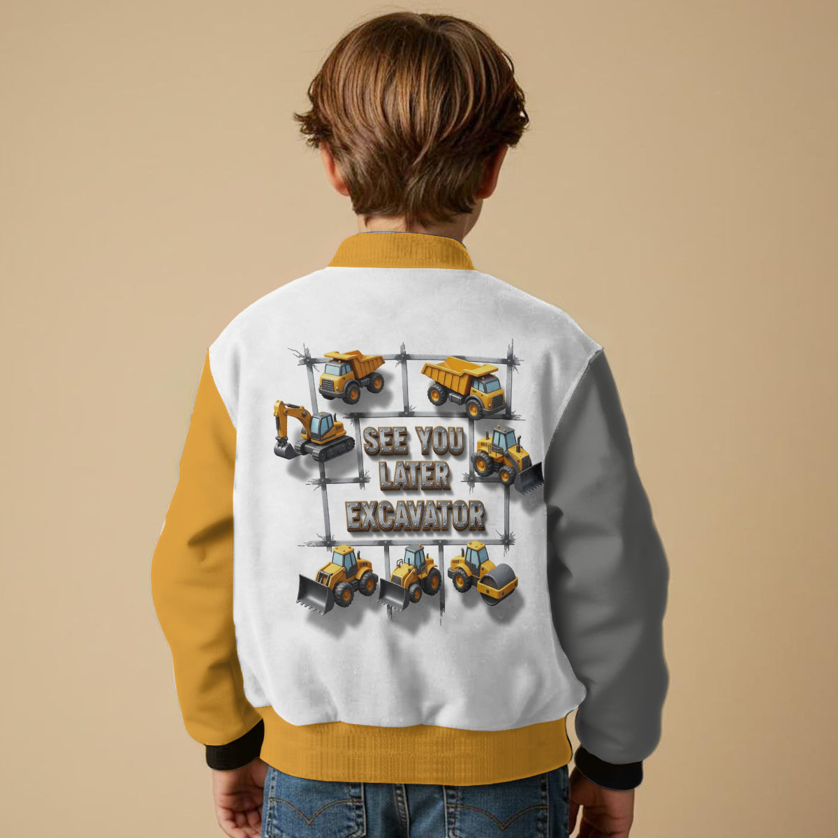 See You Later Excavator - Personalisierte Kinder-Collegejacke