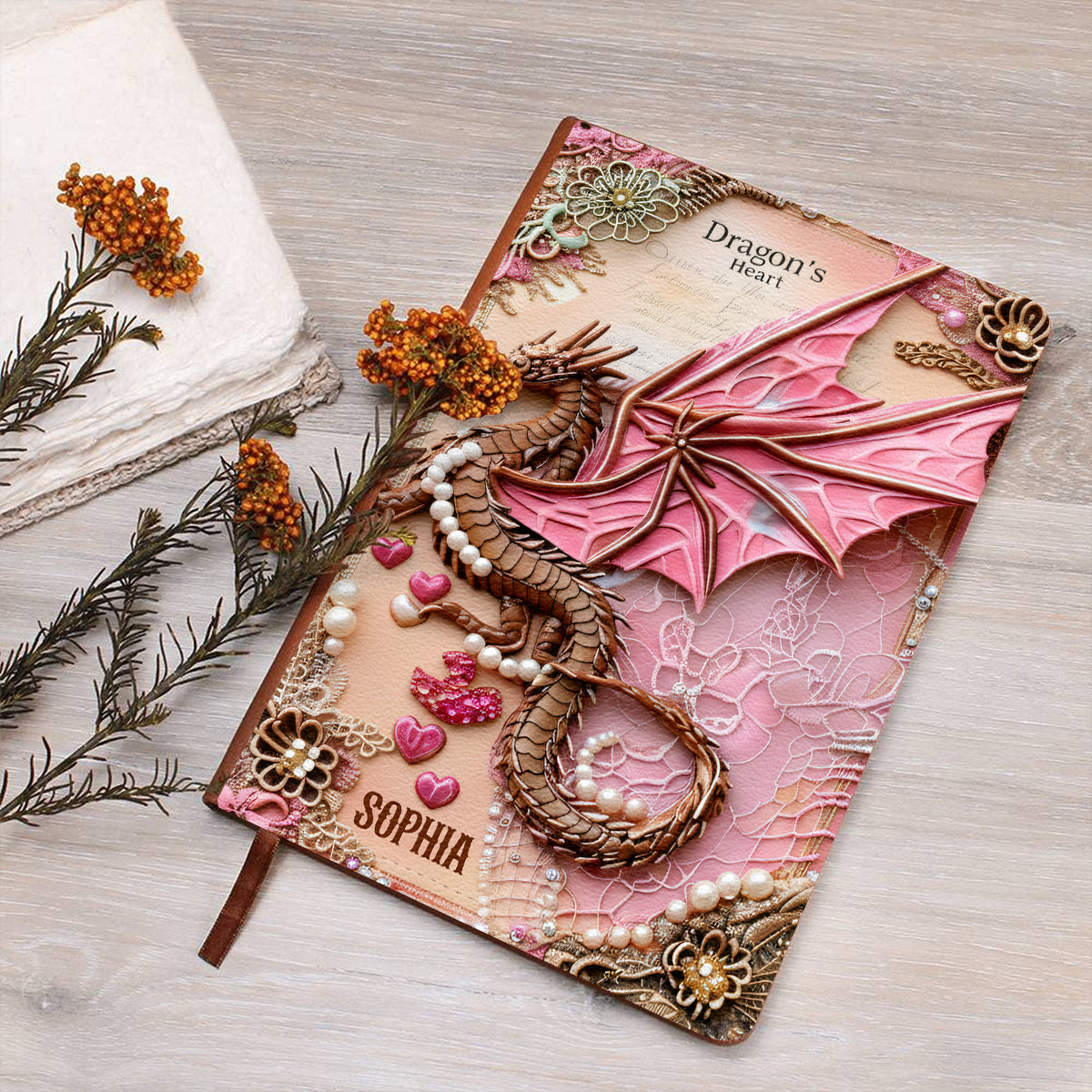 Dragon's Heart - Personalized Dragon Leather Journal
