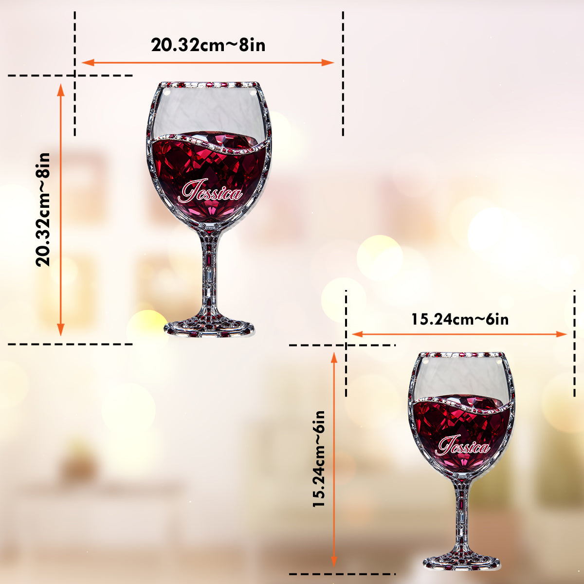 Einfach ein Mädchen, das Wein liebt – Personalisierter Wein-Fensterhänger als Sonnenfänger