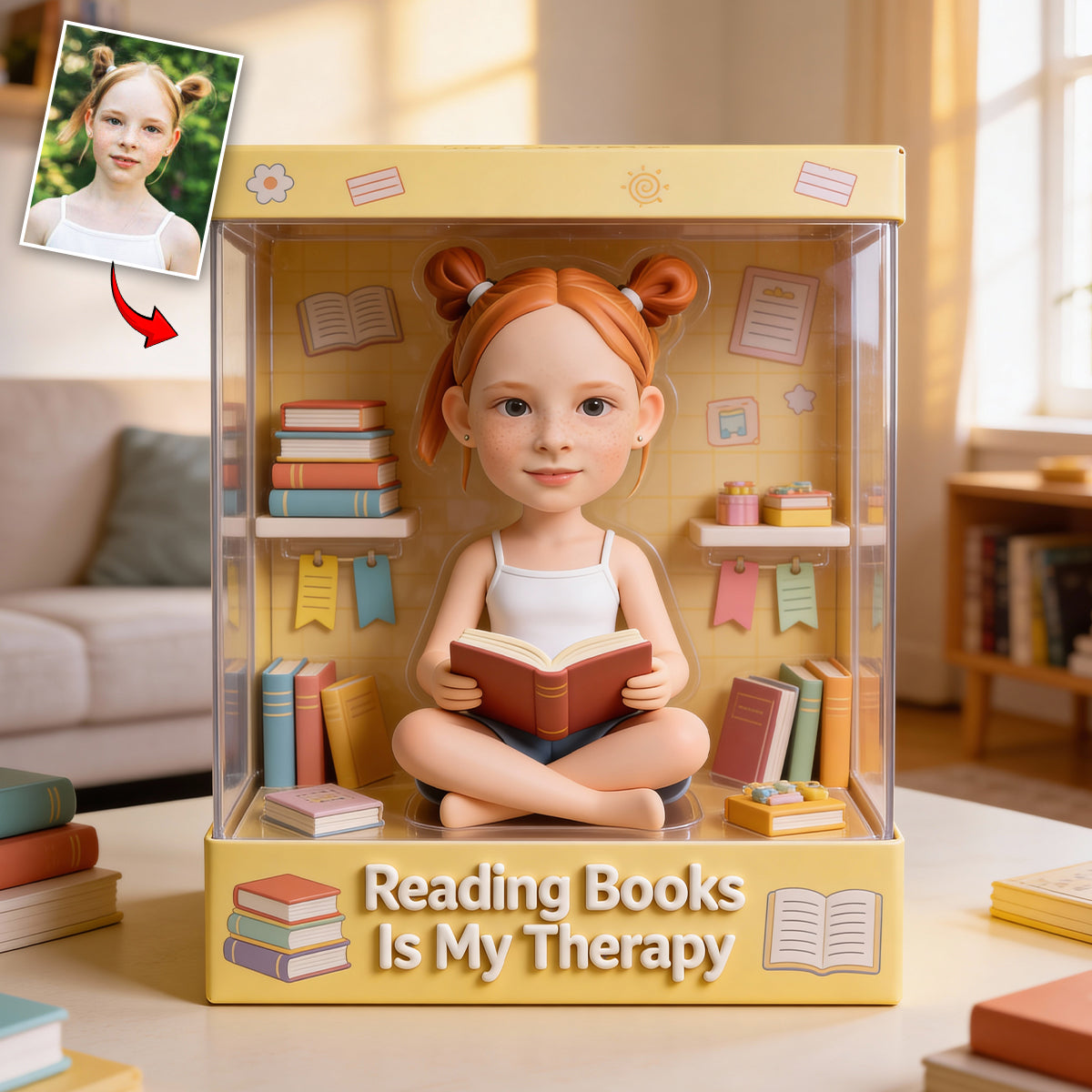 Geschenkidee für Bücherliebhaber – Personalisierte Acrylplakette in Buchform