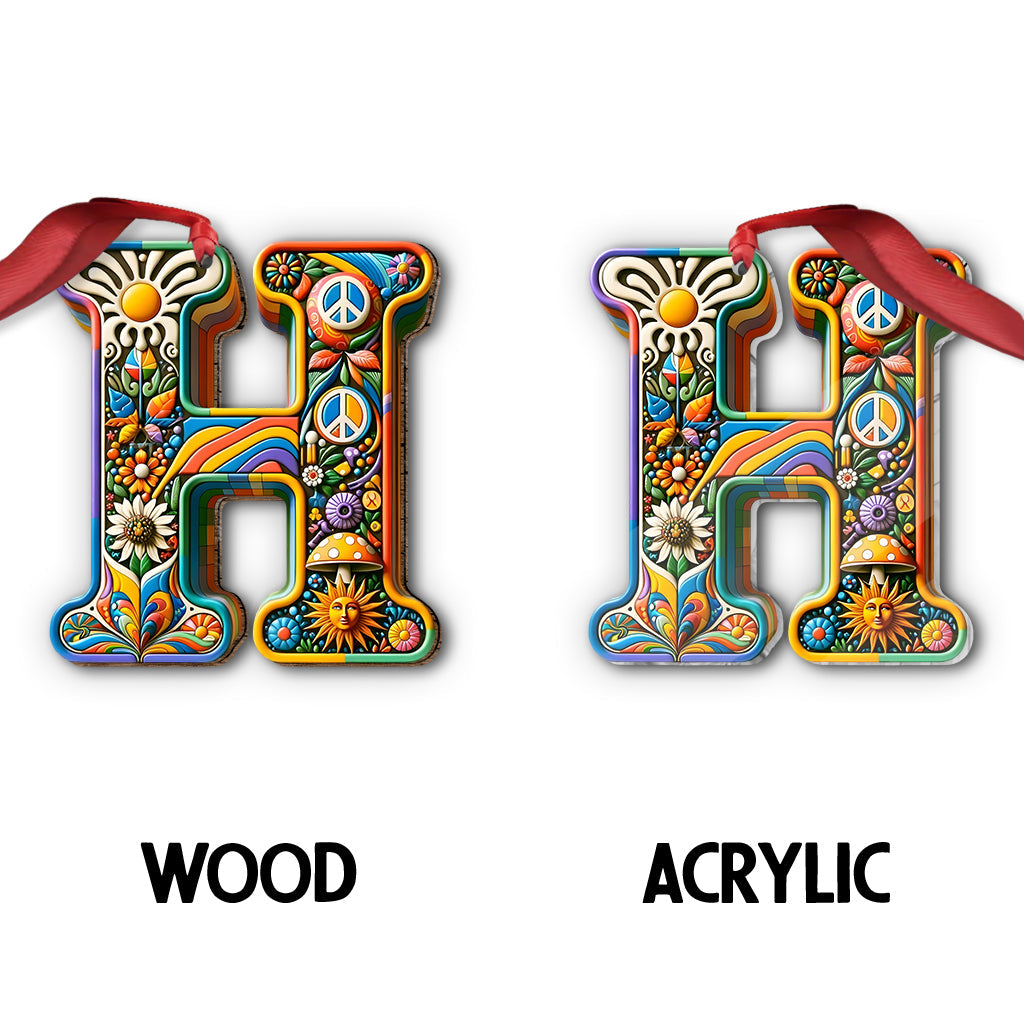Beautiful Hippie Letter - Personalized Hippie Ornament