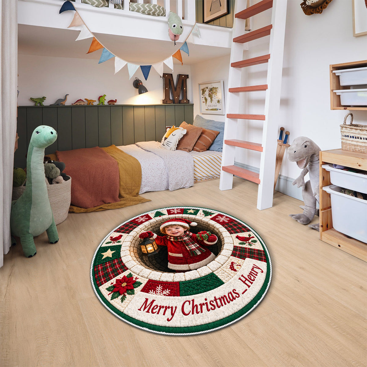 Merry Christmas - Personalized Kid Non-Slip Tufted Rug
