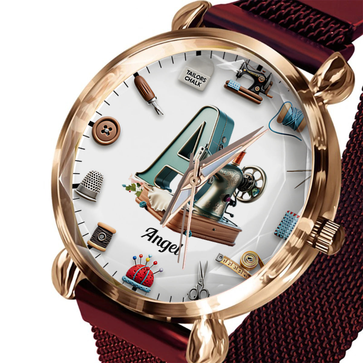 Nähbegeisterung – Personalisierte Damen-Handuhr 