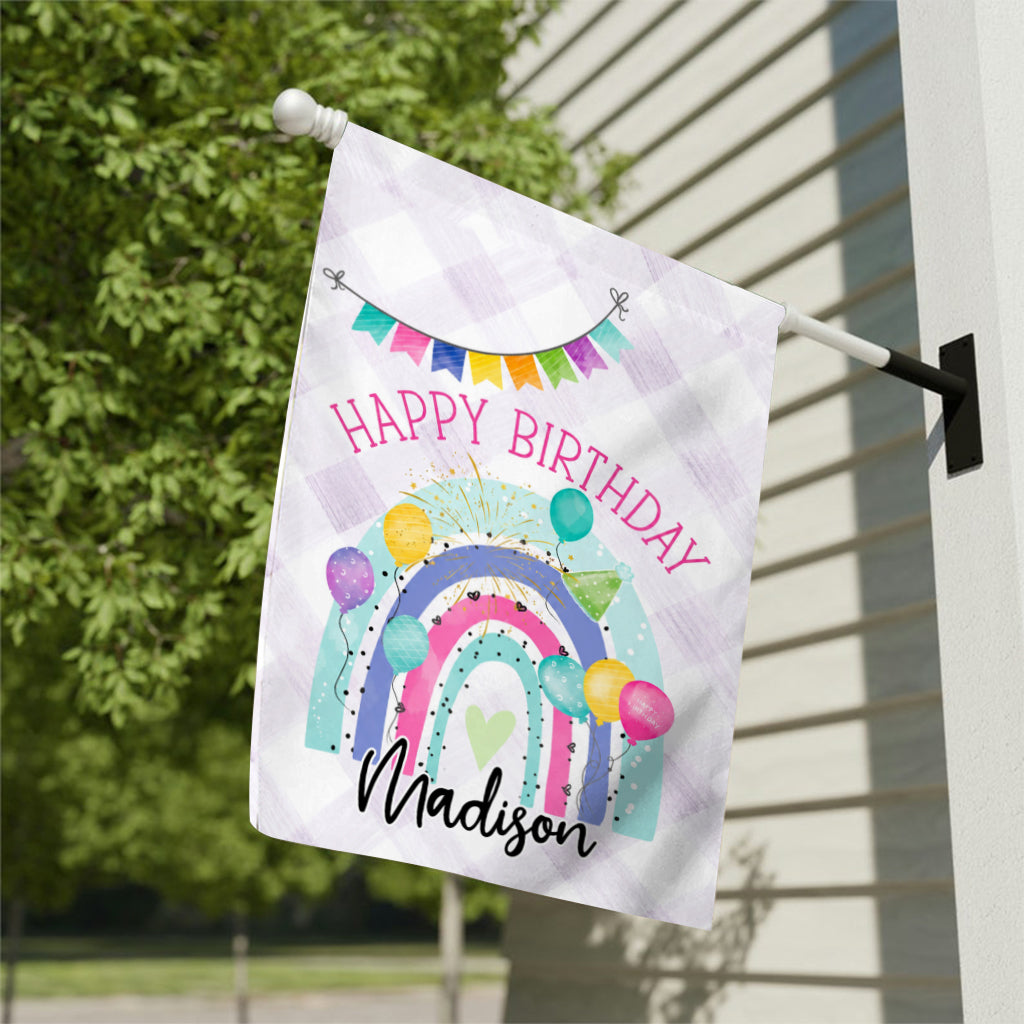 Happy Birthday - Personalized Birthday Garden Flag