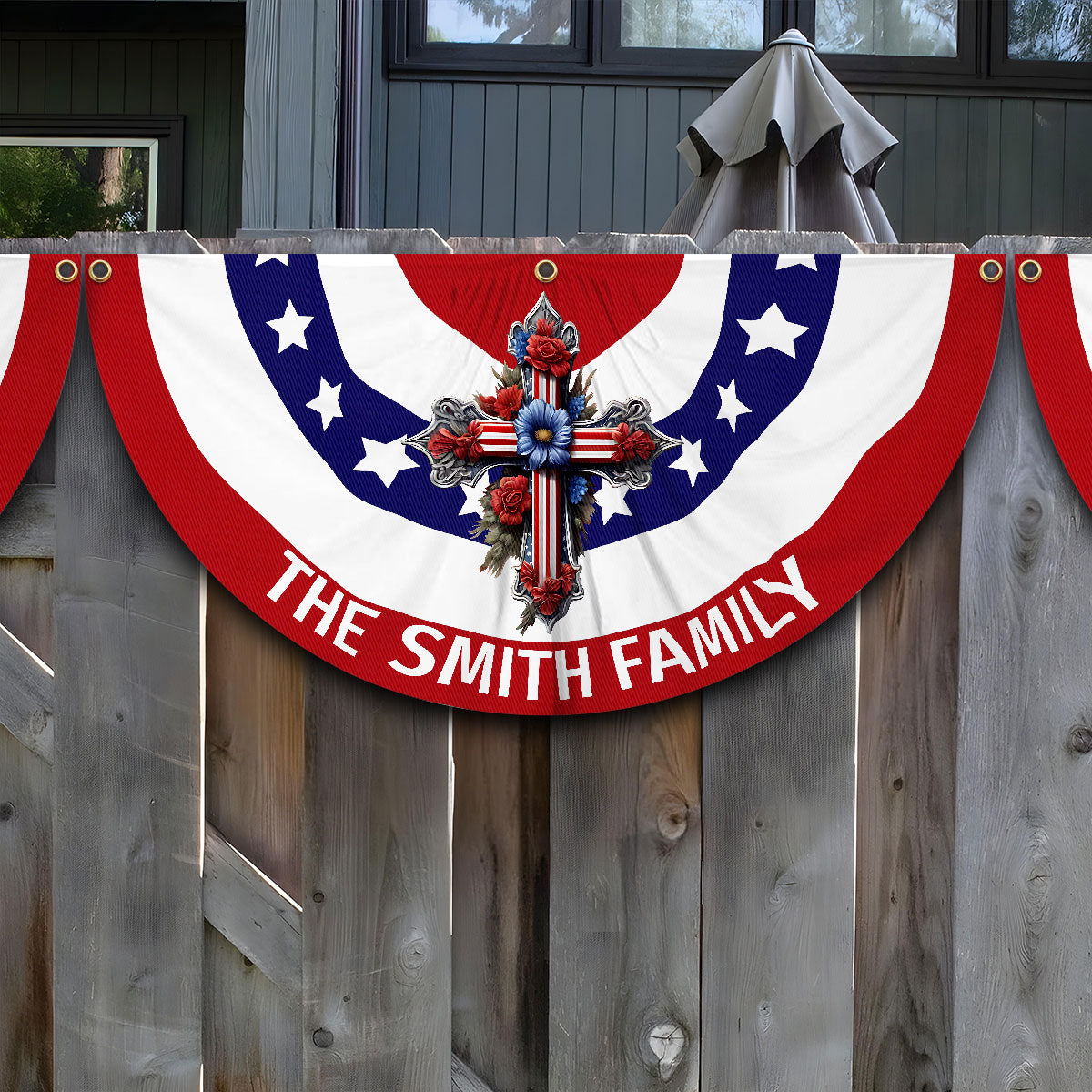 Heilige Familie - Personalisierte christliche Fächerflagge