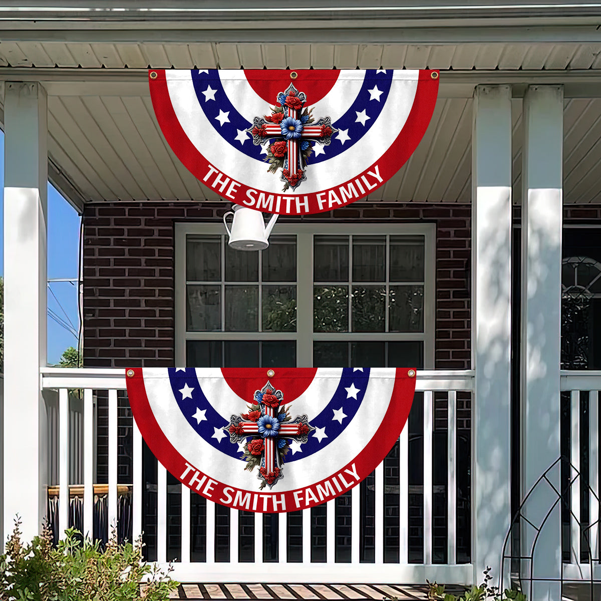 Heilige Familie - Personalisierte christliche Fächerflagge