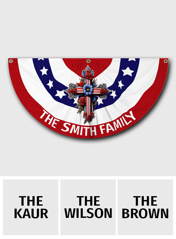 Heilige Familie - Personalisierte christliche Fächerflagge