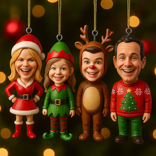Weihnachtsgeschenk für die Familie – Personalisierte, individuell gestaltete 3D-Minifiguren-Weihnachtsfigur