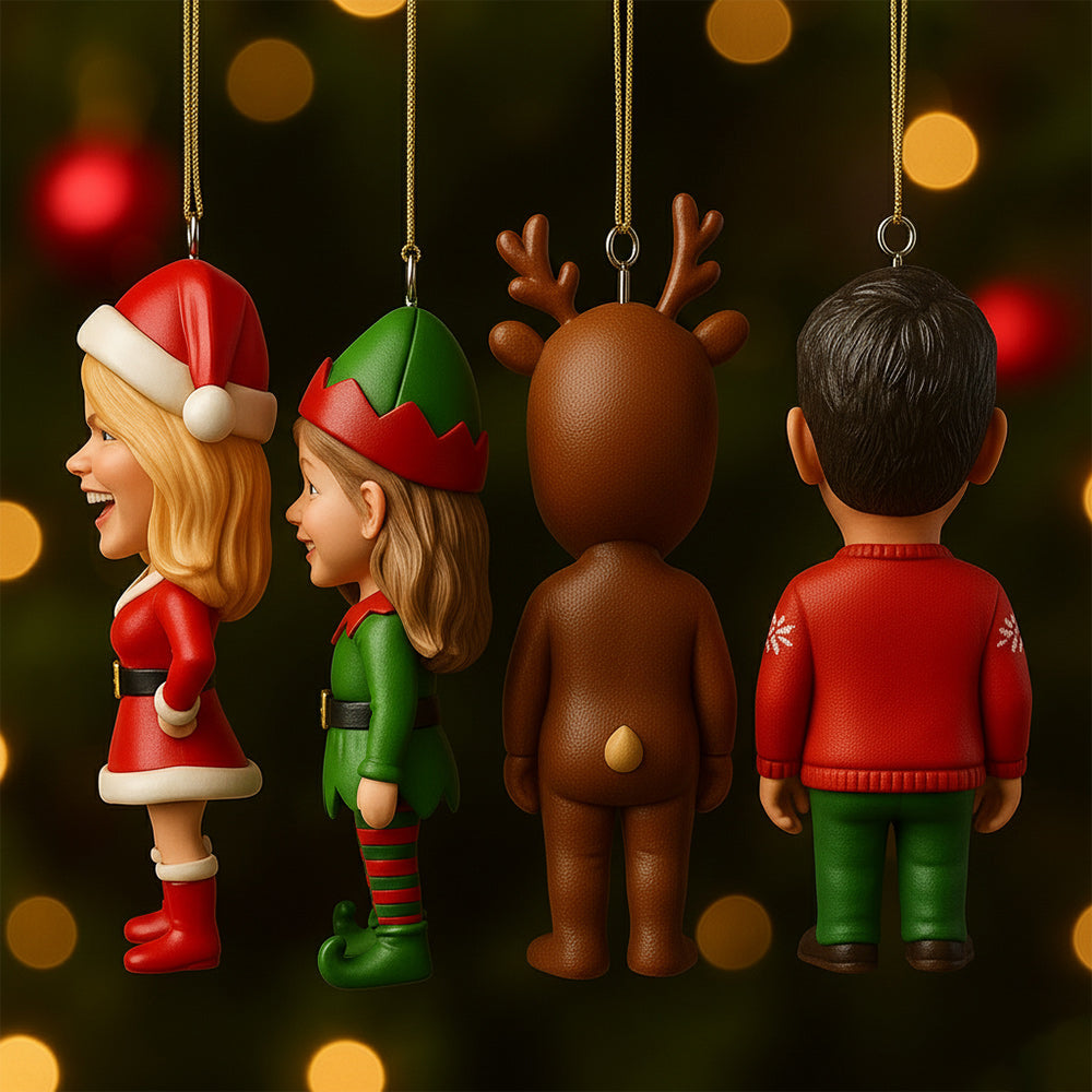 Weihnachtsgeschenk für die Familie – Personalisierte, individuell gestaltete 3D-Minifiguren-Weihnachtsfigur