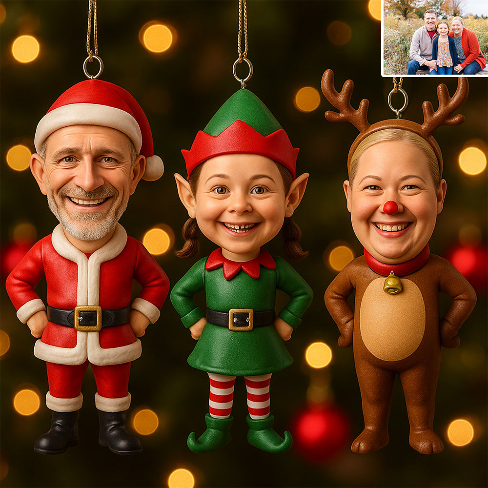 Weihnachtsgeschenk für die Familie – Personalisierte, individuell gestaltete 3D-Minifiguren-Weihnachtsfigur
