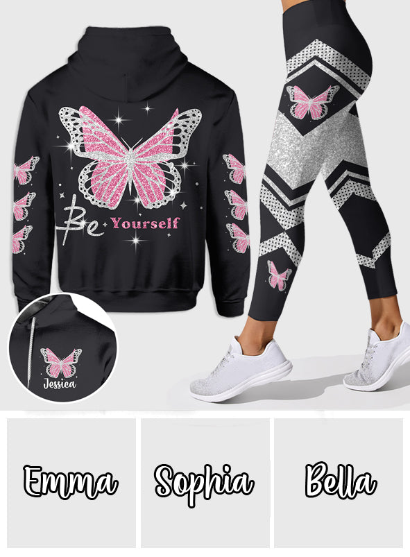 Be Yourself - Personalized Butterfly Hoodie and Leggings