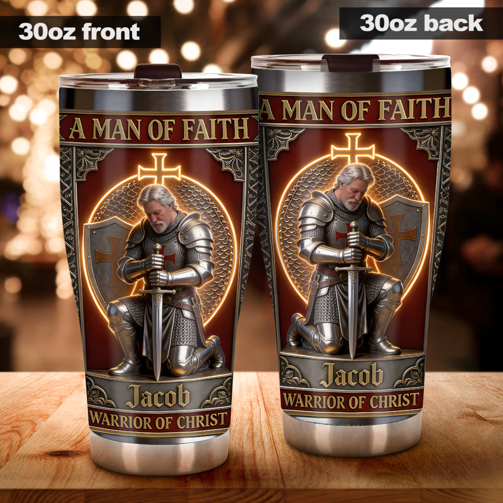A Man Of Faith - Personalized Christian Tumbler