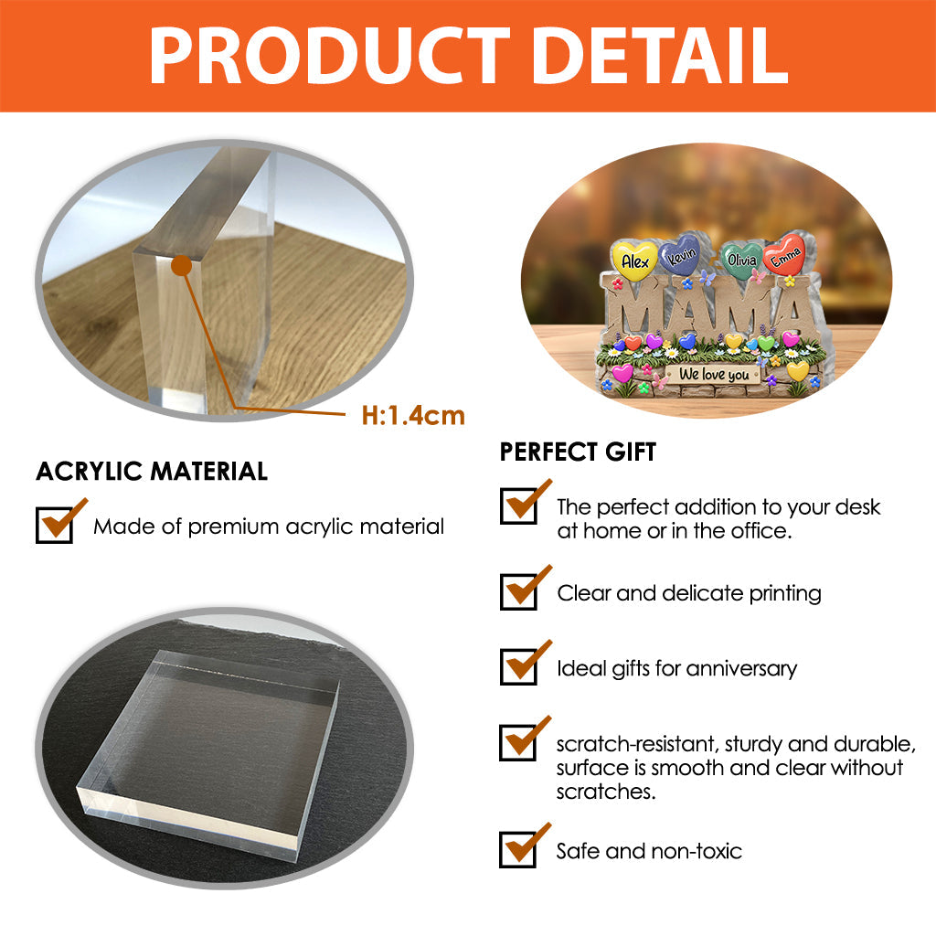 Mein Lieblingsgeschenk für Mama und Oma – personalisierte Acrylplakette in individueller Form für die Mutter