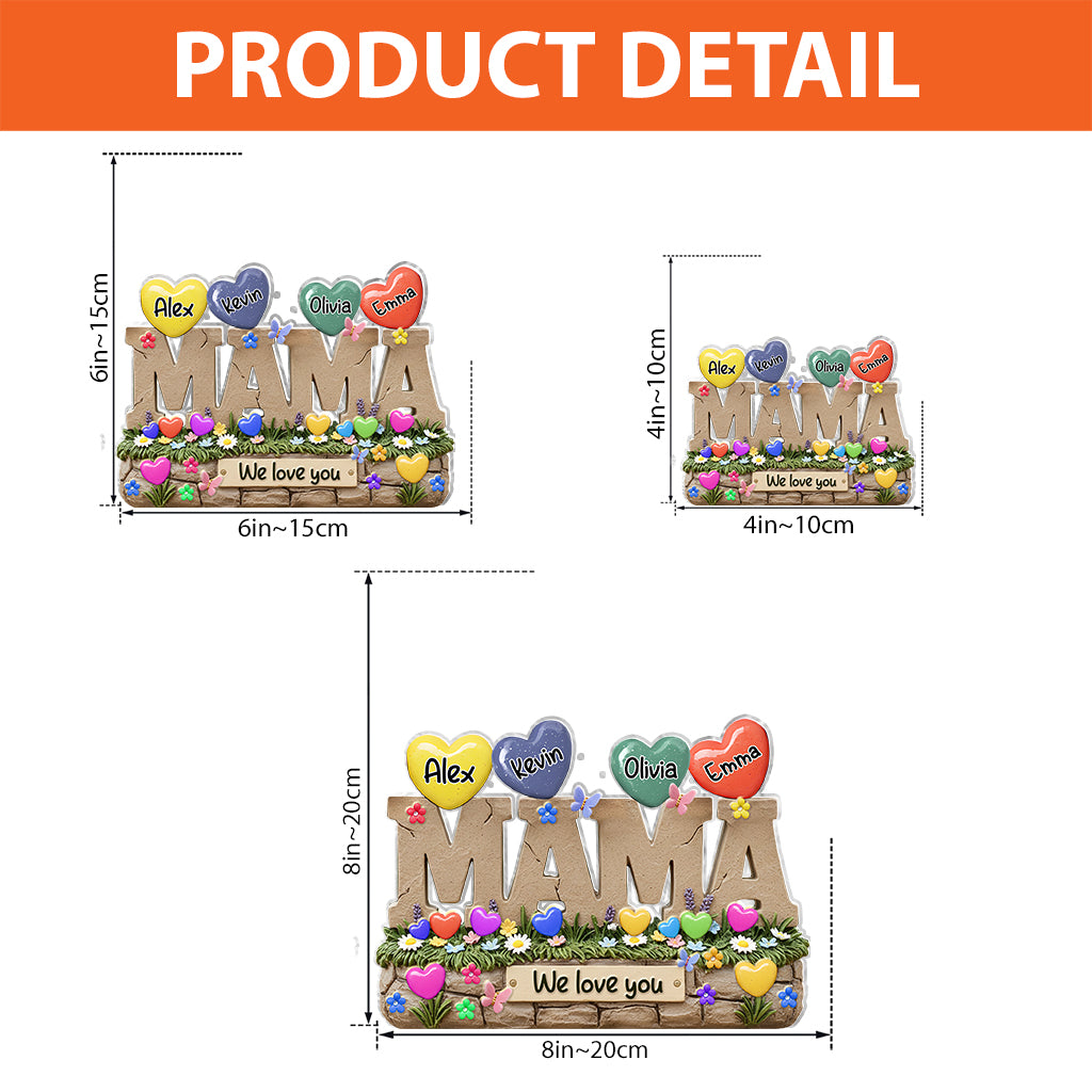 Mein Lieblingsgeschenk für Mama und Oma – personalisierte Acrylplakette in individueller Form für die Mutter