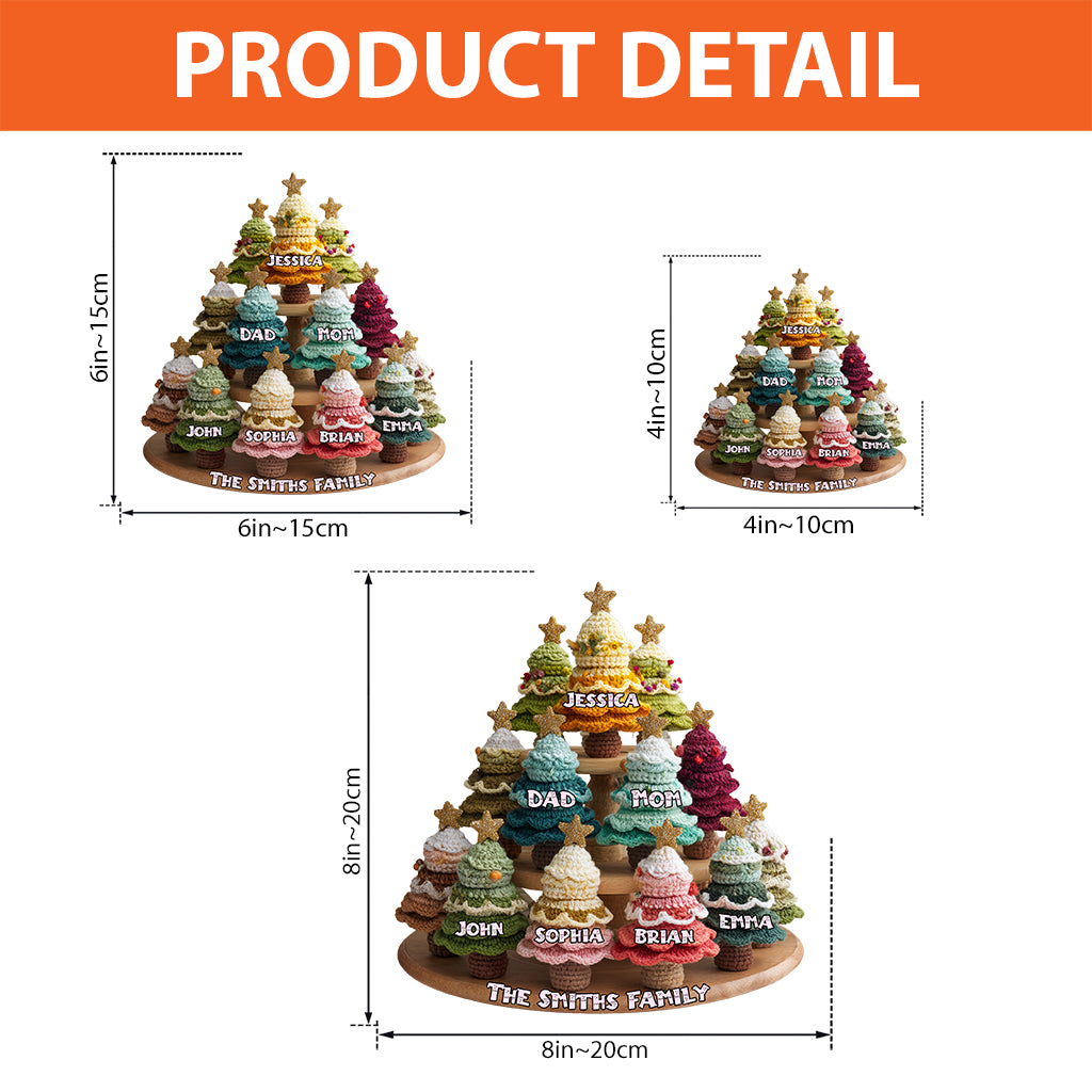 Family Christmas Tree Crochet - Personalized Family Custom Shaped Acrylic Plaque